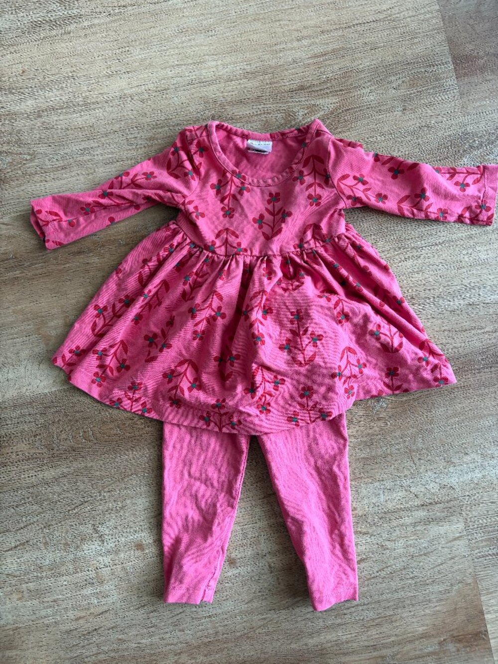 Hanna Andersson 6-12 month dress and leggings outfit